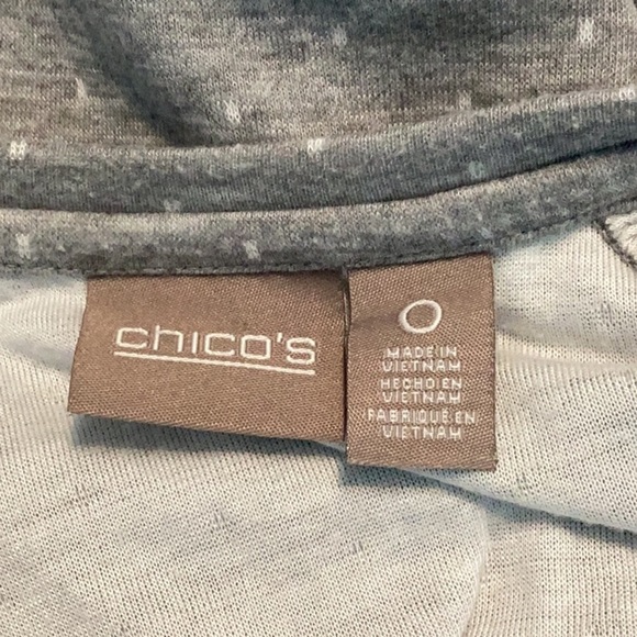Chico's Dinah Dot Top Size S Gray - Picture 4 of 5